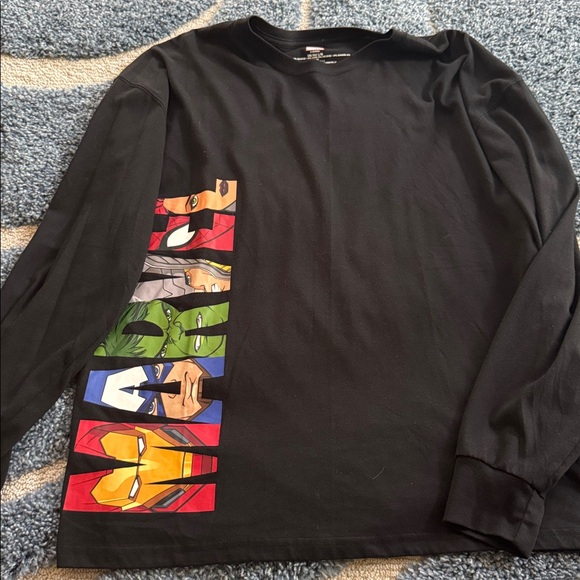 BRAND NEW..Marvel Character Black Long sleeve Crew Neck Tee - Picture 1 of 4